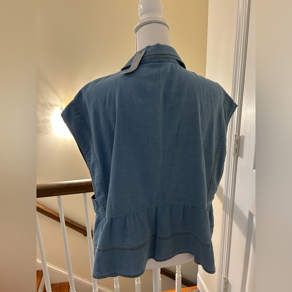 Anthropologie Pilcro Sailor Denim Babydoll Blouse NWT! - Picture 13 of 14